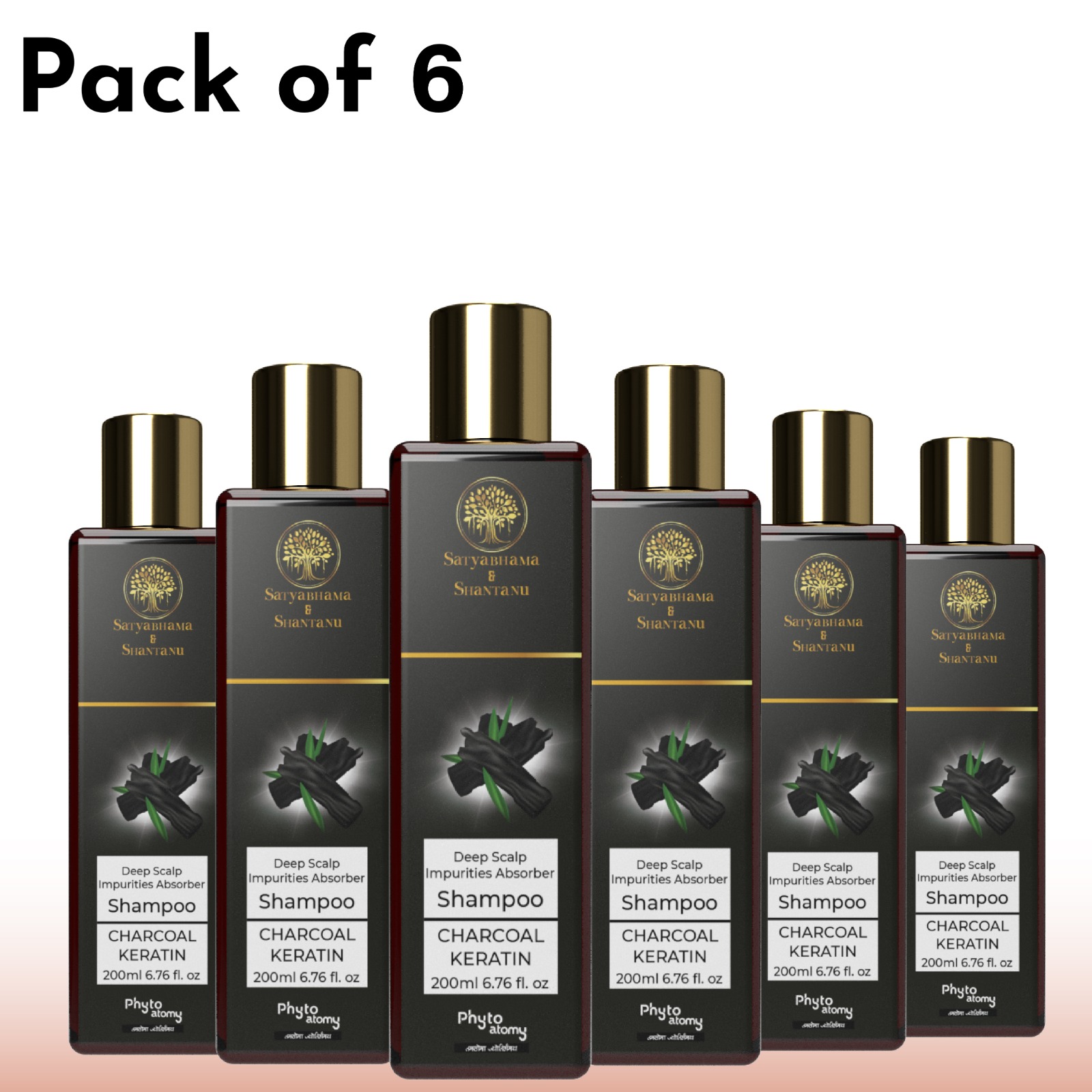 Charcoal Keratin Shampoo (200 ml) Pack Of 6